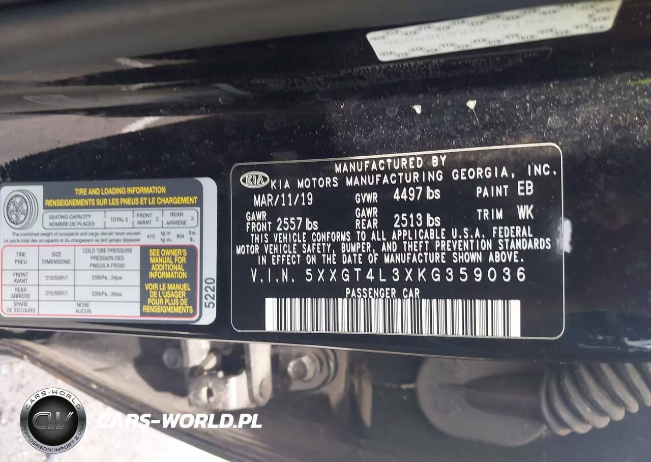 2019 Kia Optima Lx VIN:5XXGT4L3XKG359036 - 9