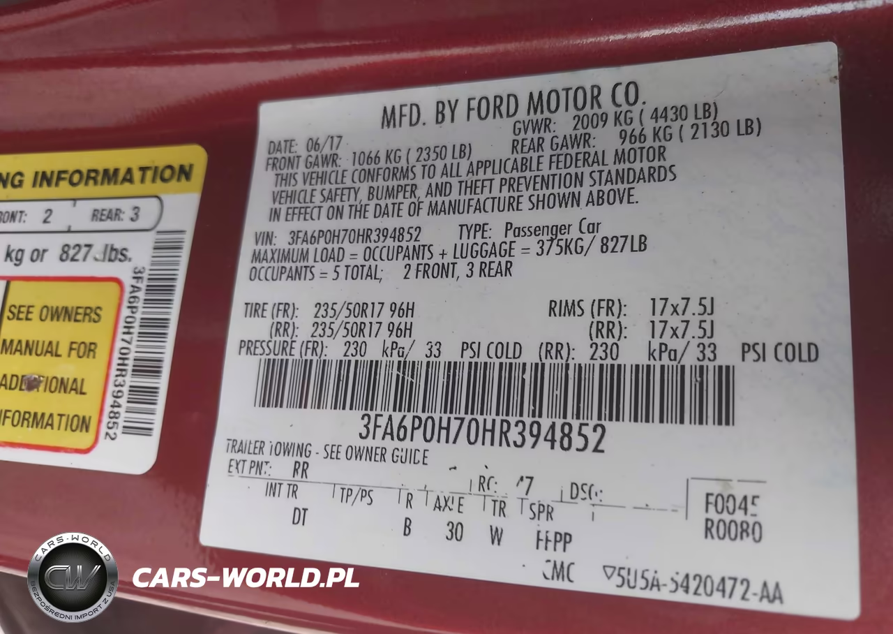 2017 Ford Fusion Se VIN:3FA6P0H70HR394852 - 9