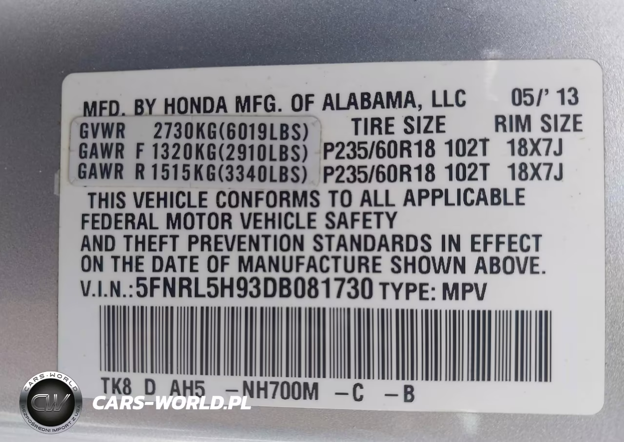 2013 Honda Odyssey Touring-Touring Elite VIN:5FNRL5H93DB081730 - 17