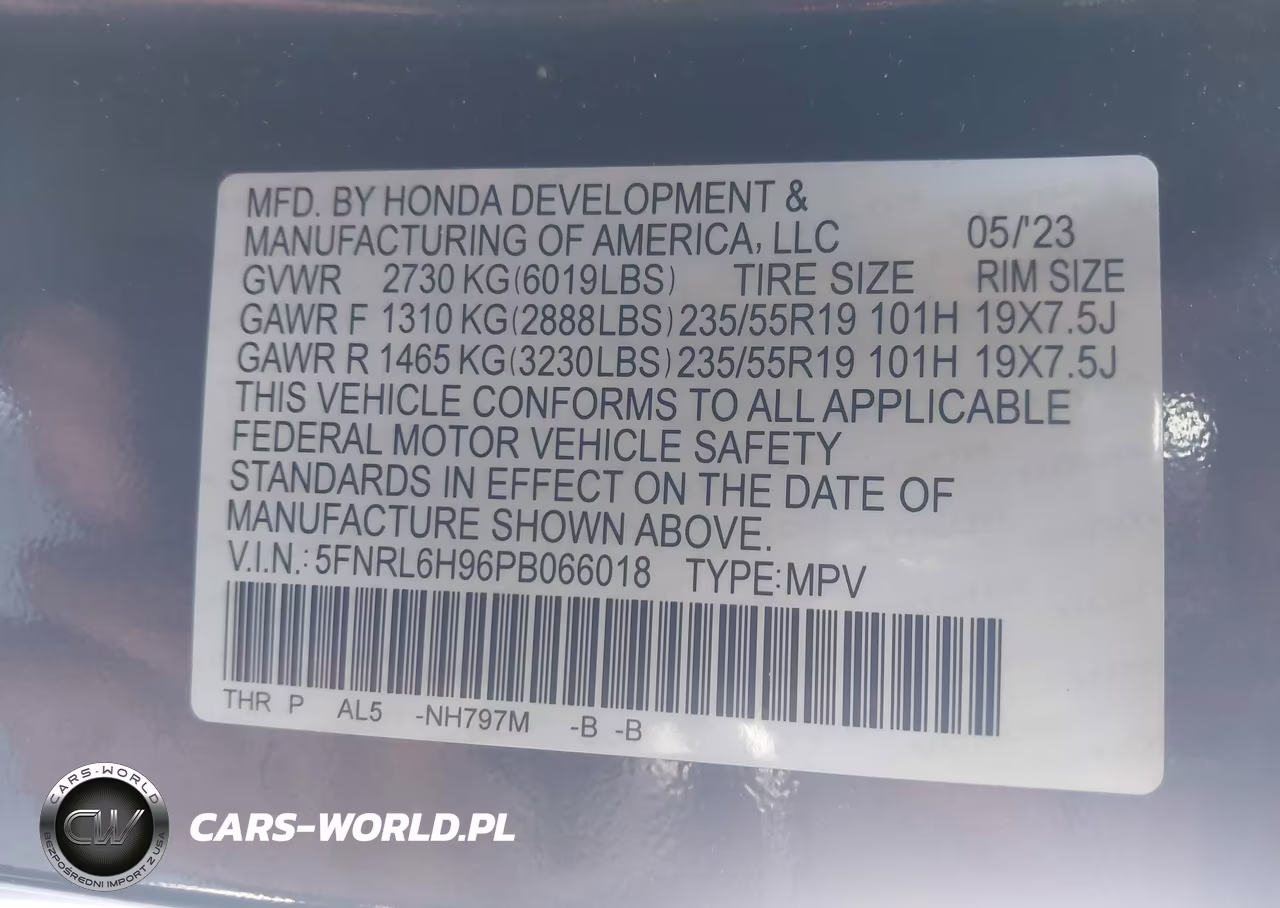 2023 Honda Odyssey Elite VIN:5FNRL6H96PB066018 - 9