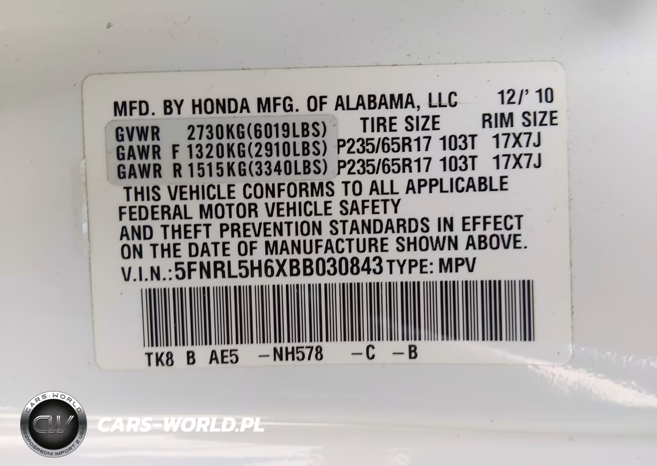 2011 Honda Odyssey Ex-L VIN:5FNRL5H6XBB030843 - 9