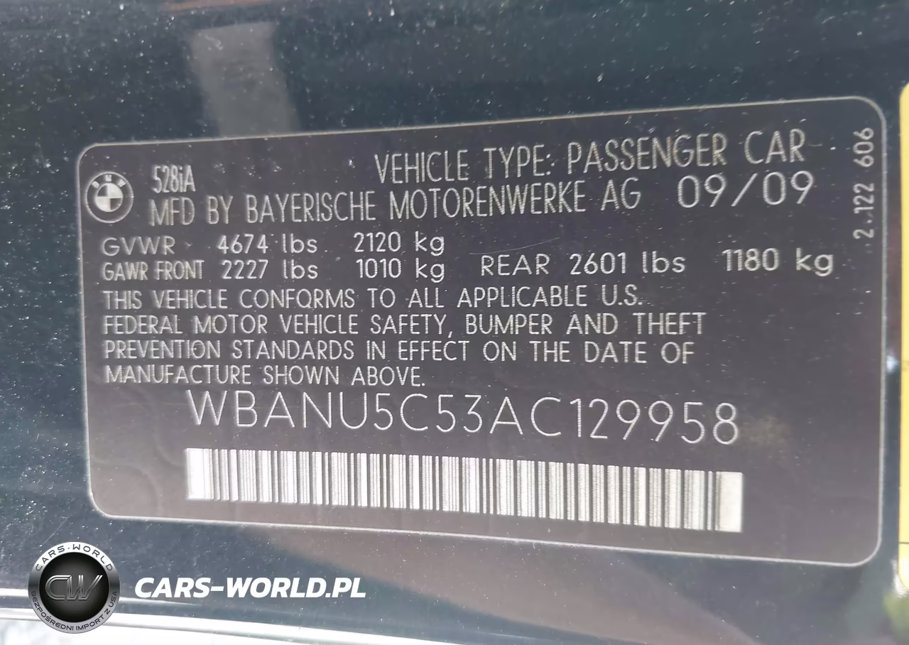 2010 BMW 528I VIN:WBANU5C53AC129958 - 9
