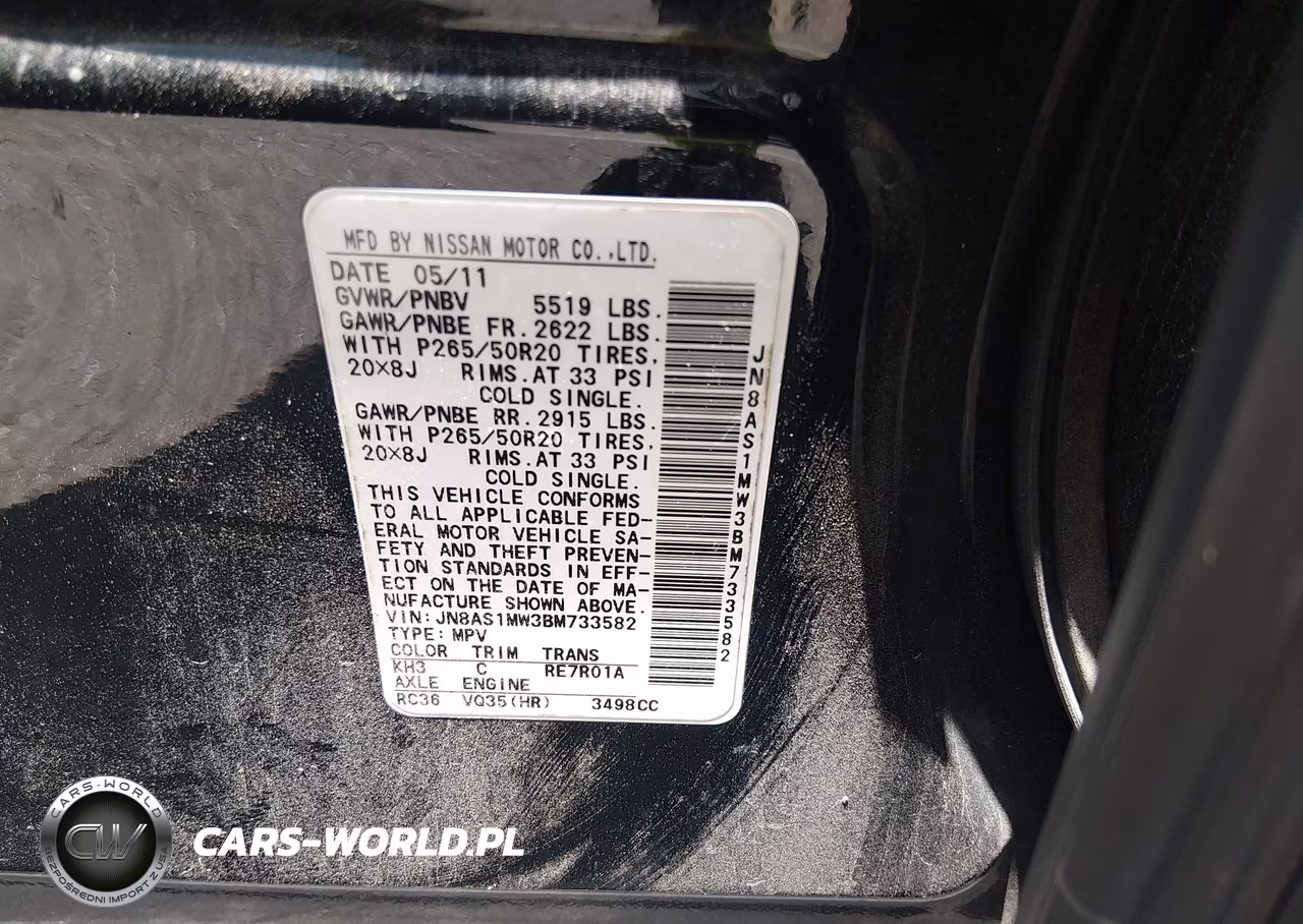 2011 Infiniti Fx35 VIN:JN8AS1MW3BM733582 - 9