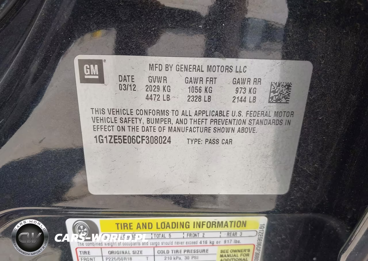 2012 Chevrolet Malibu 1Lz VIN:1G1ZE5E06CF308024 - 9