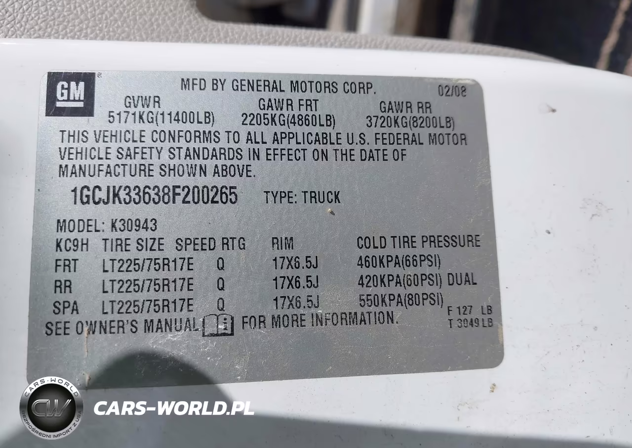 2008 Chevrolet Silverado 3500Hd Lt2 VIN:1GCJK33638F200265 - 8
