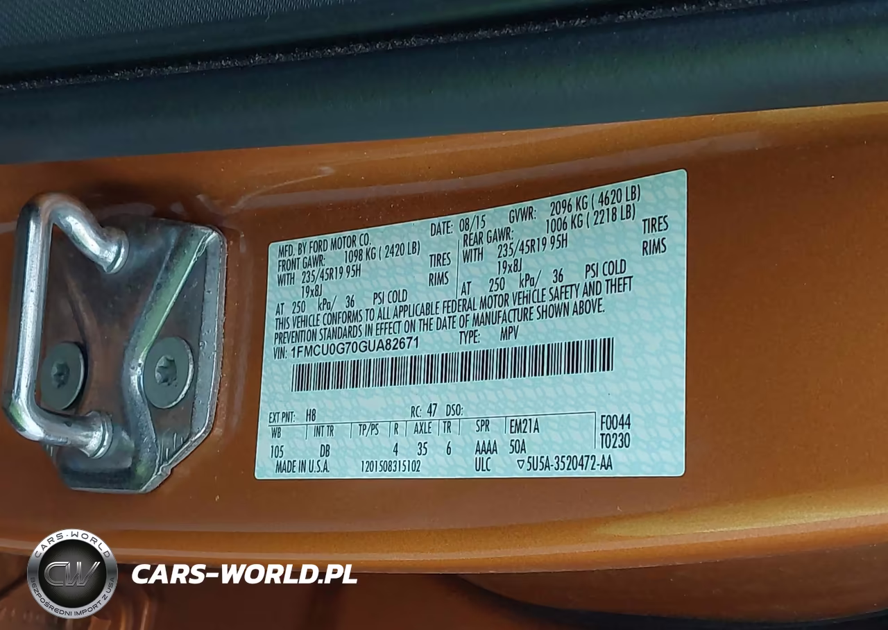 2016 Ford Escape Se VIN:1FMCU0G70GUA82671 - 9