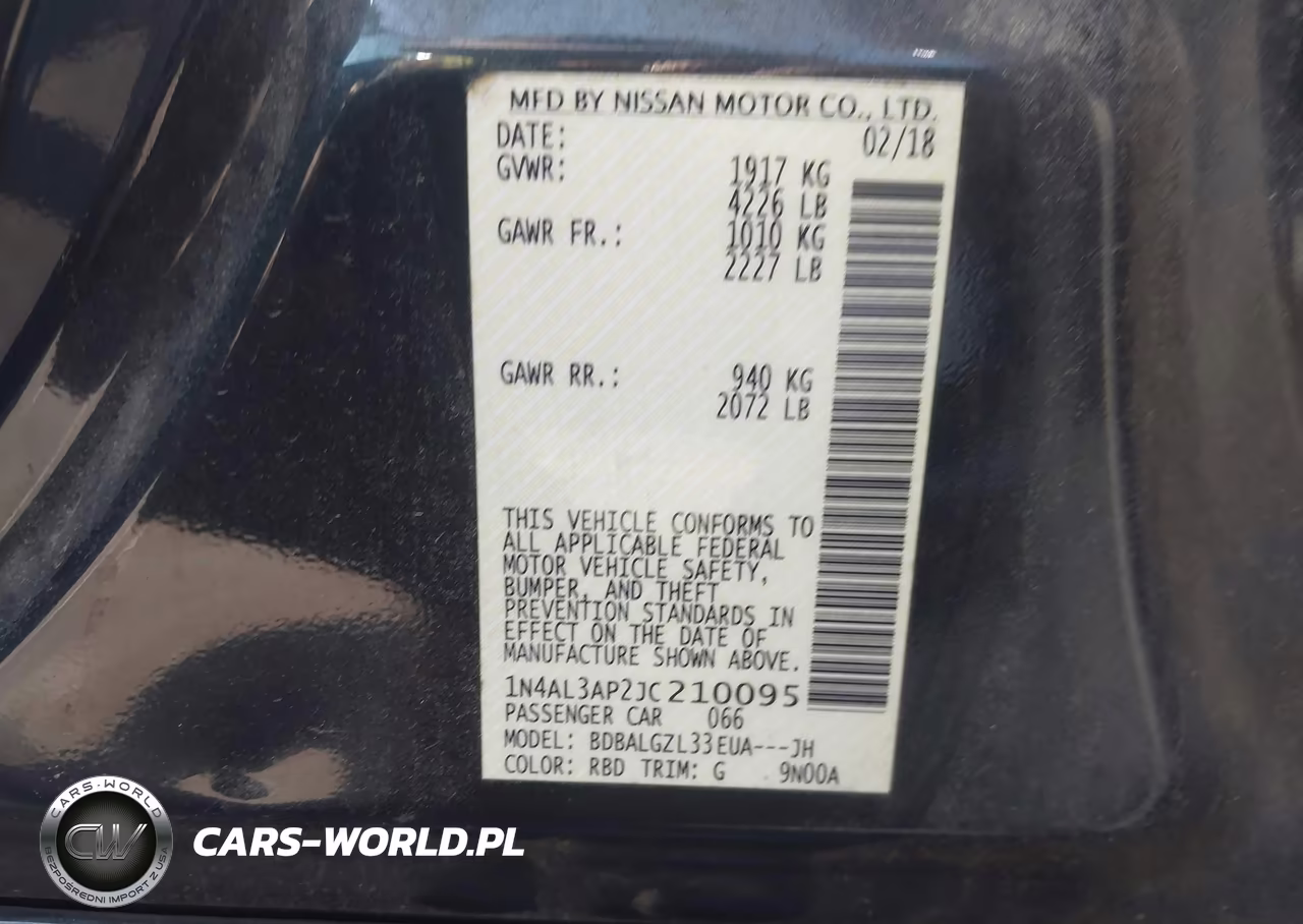 2018 Nissan Altima 2.5 S VIN:1N4AL3AP2JC210095 - 9