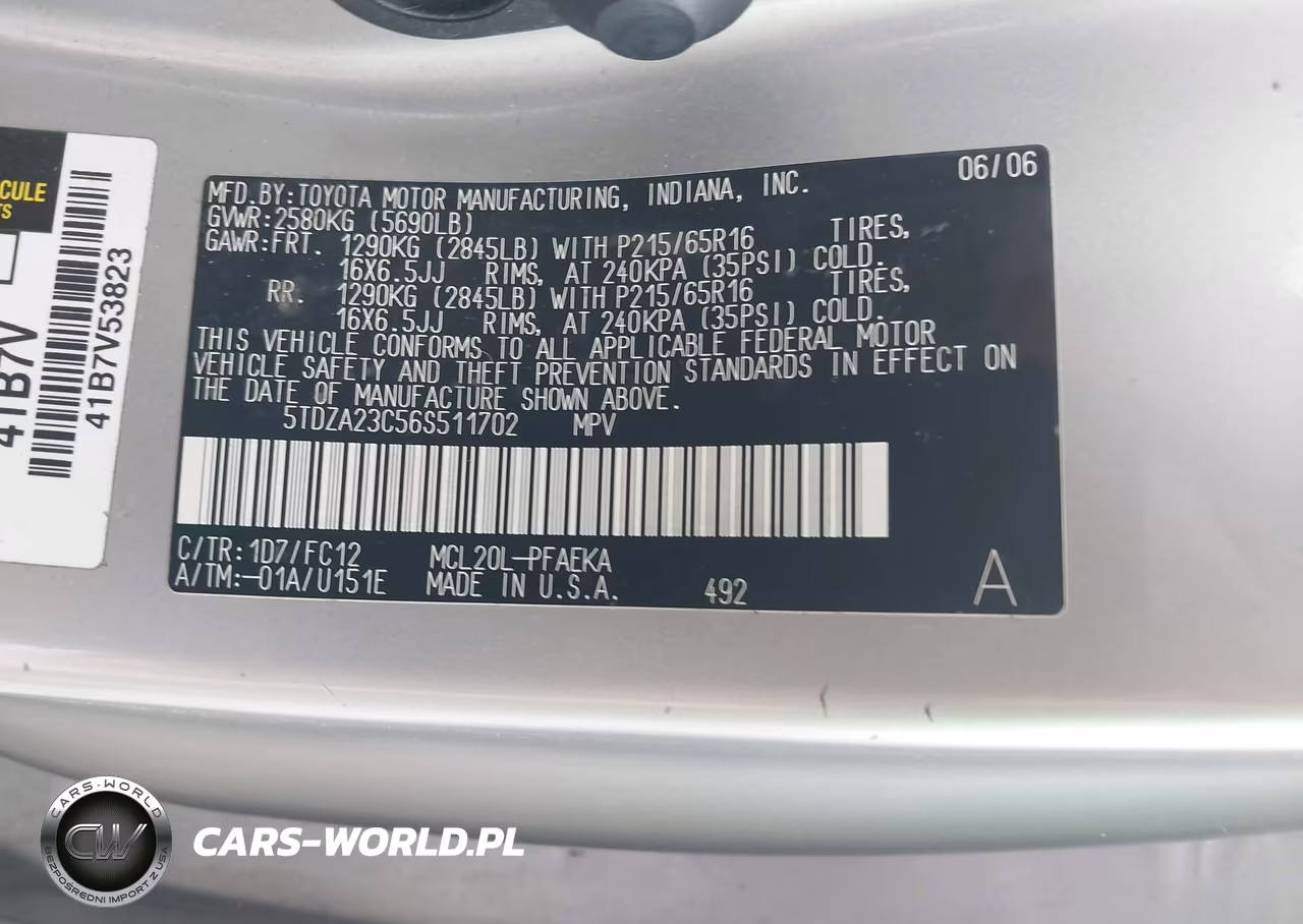 2006 Toyota Sienna Le VIN:5TDZA23C56S511702 - 9
