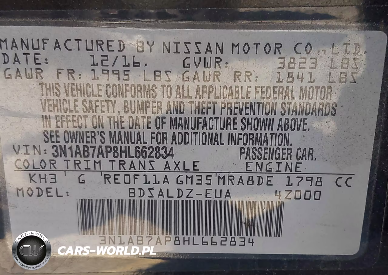 2017 Nissan Sentra Sv VIN:3N1AB7AP8HL662834 - 9