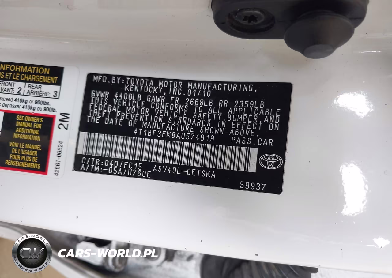2010 Toyota Camry Se VIN:4T1BF3EK8AU574919 - 9