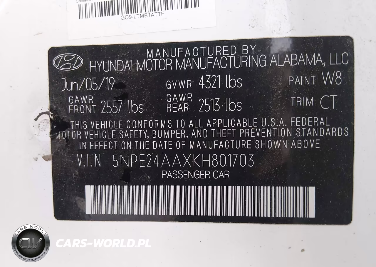 2019 Hyundai Sonata Eco VIN:5NPE24AAXKH801703 - 9