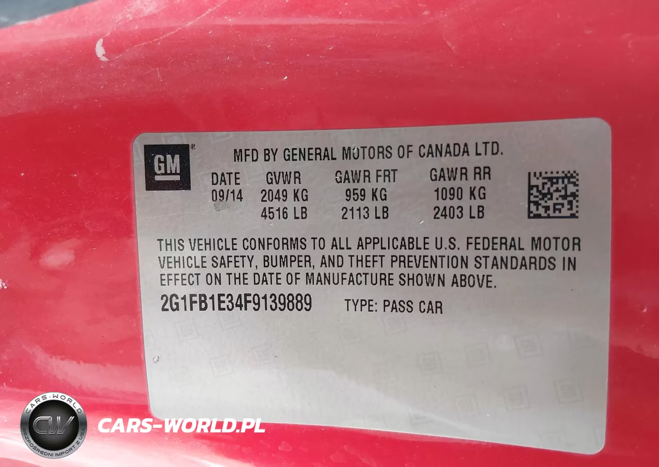 2015 Chevrolet Camaro 2Ls VIN:2G1FB1E34F9139889 - 9