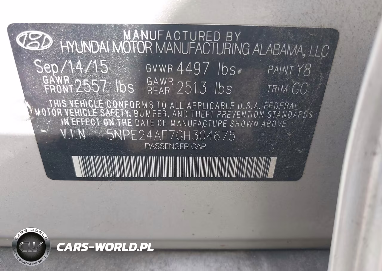 2016 Hyundai Sonata Se VIN:5NPE24AF7GH304675 - 9