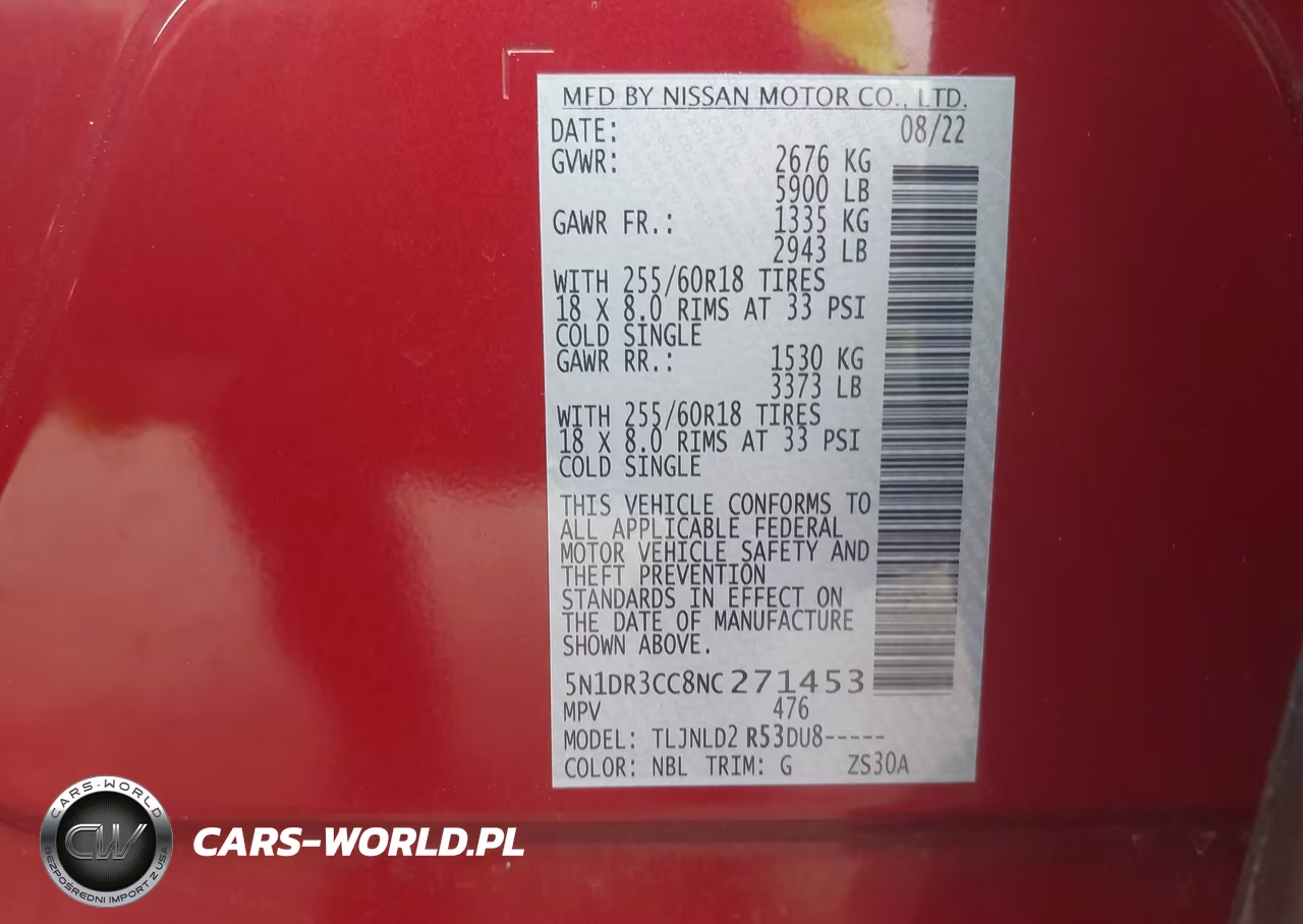 2022 Nissan Pathfinder Sl 4Wd VIN:5N1DR3CC8NC271453 - 9