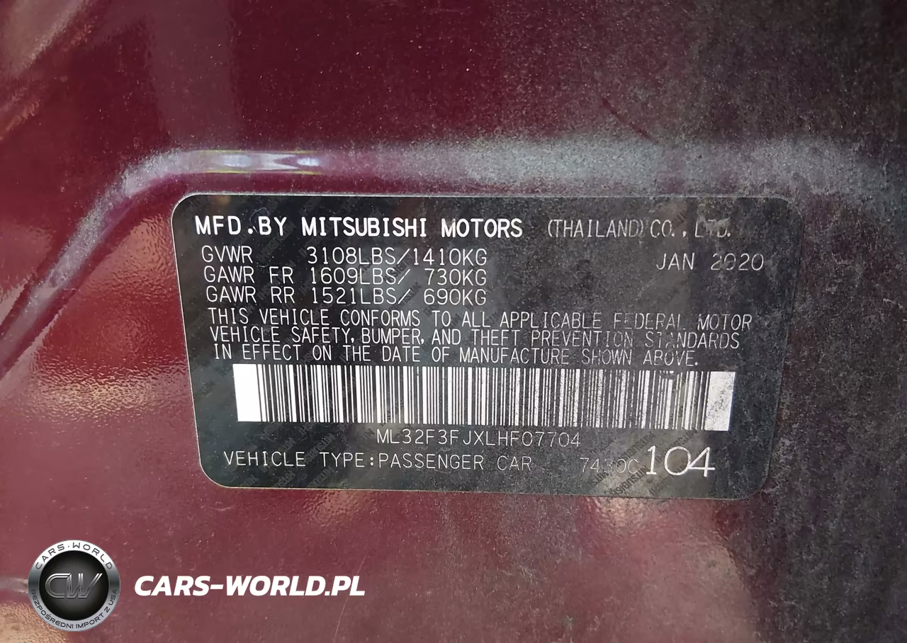 2020 Mitsubishi Mirage G4 Es VIN:ML32F3FJXLHF07704 - 9