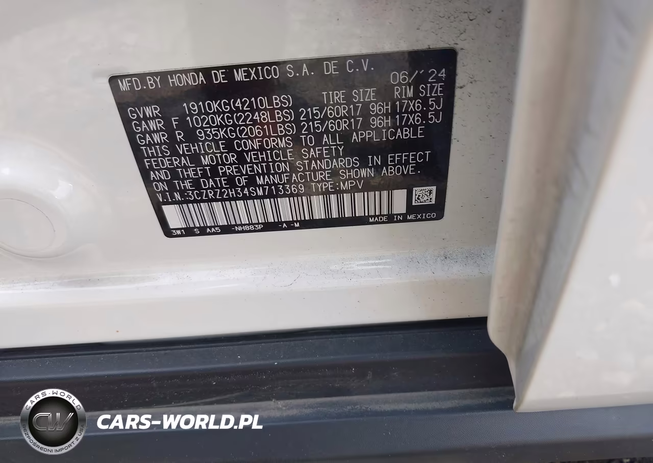 2025 Honda Hr-V Awd Lx VIN:3CZRZ2H34SM713369 - 9