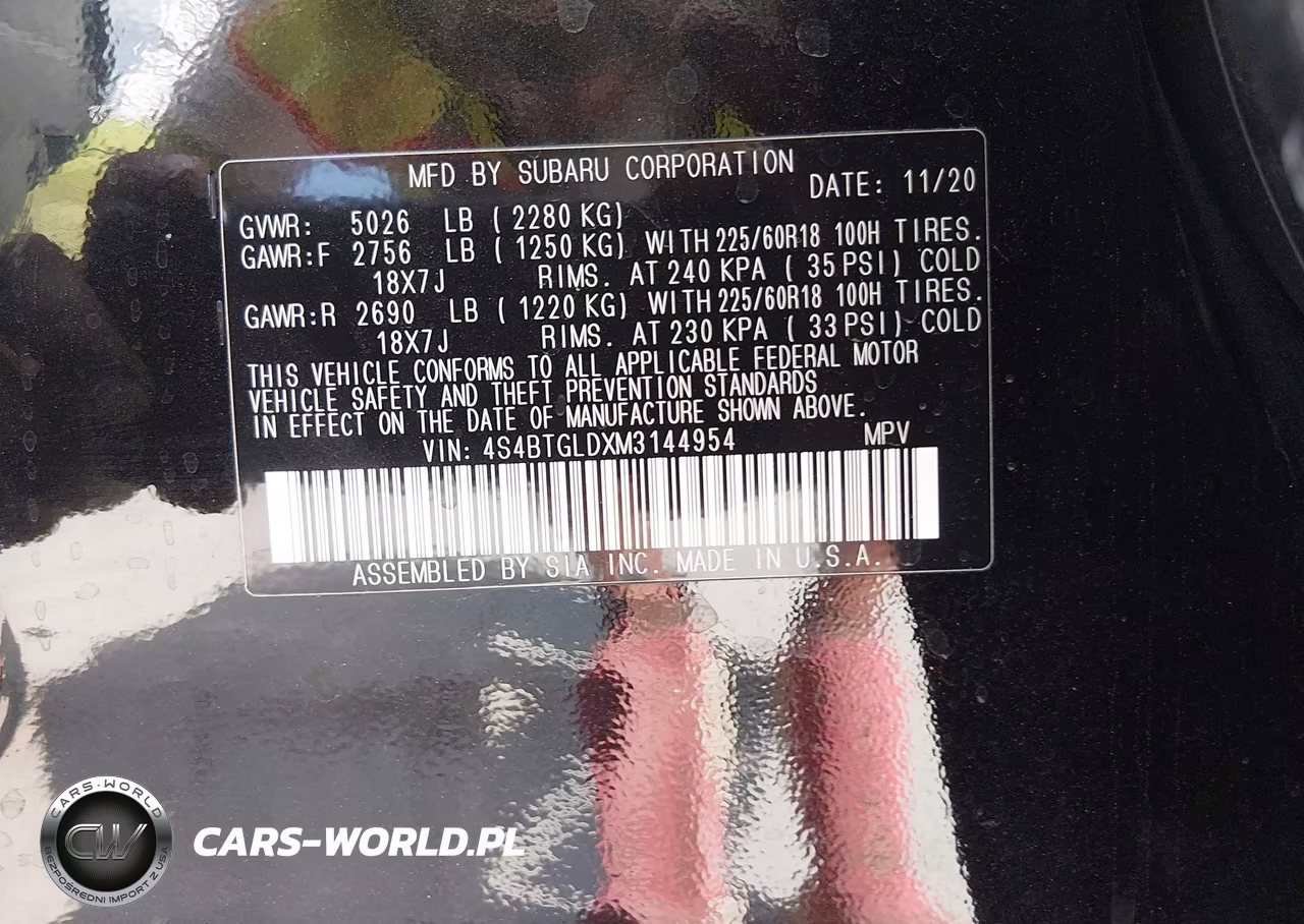 2021 Subaru Outback Onyx Edition Xt VIN:4S4BTGLDXM3144954 - 9