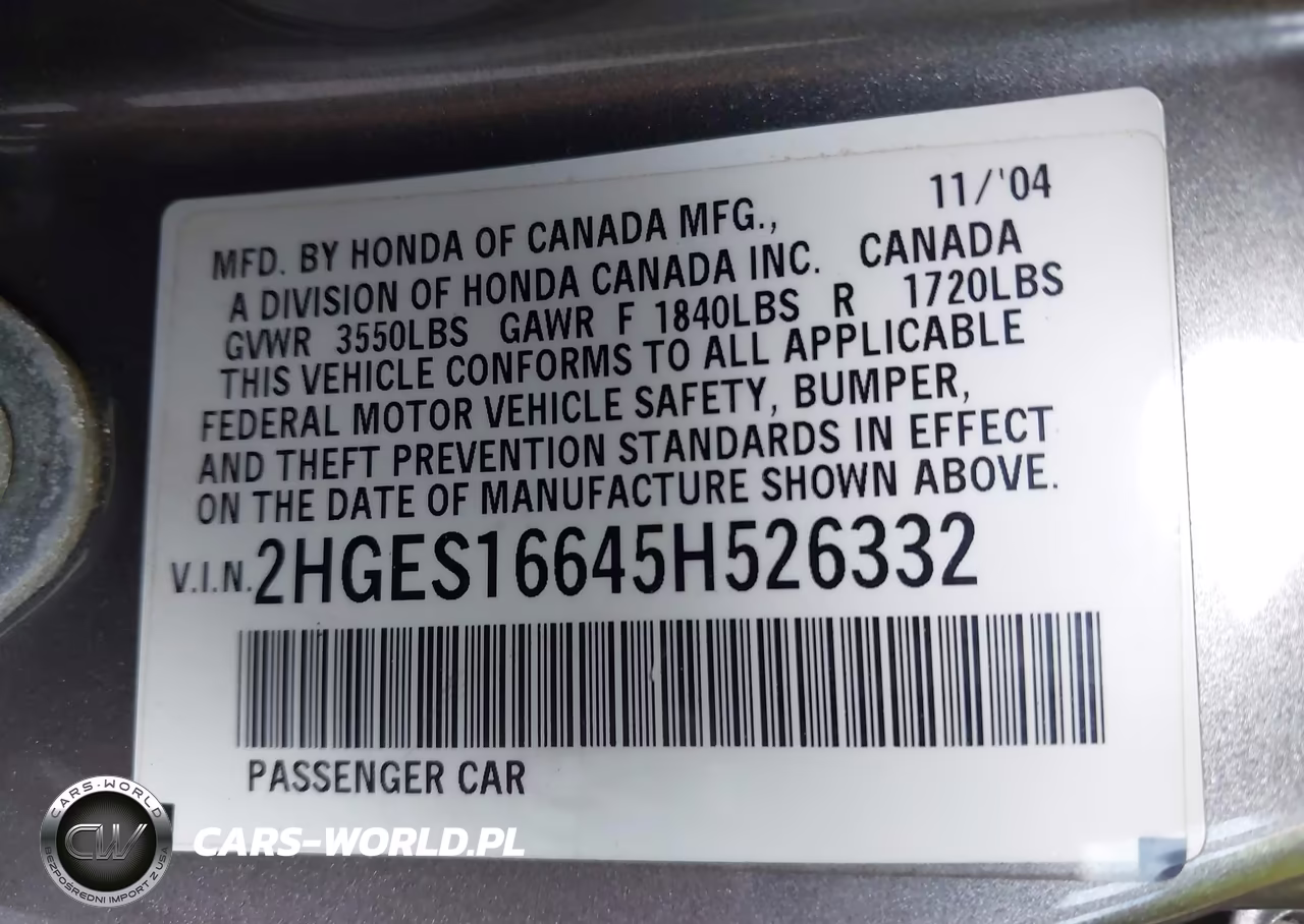 2005 Honda Civic Lx VIN:2HGES16645H526332 - 9