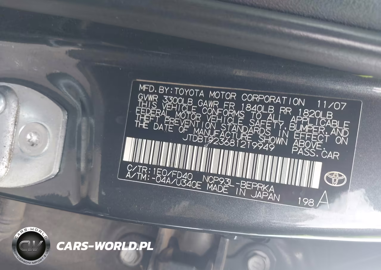 2008 Toyota Yaris VIN:JTDBT923681219949 - 9
