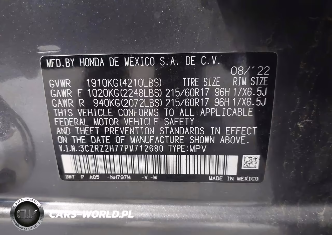 2023 Honda Hr-V Awd Ex-L VIN:3CZRZ2H77PM712680 - 9