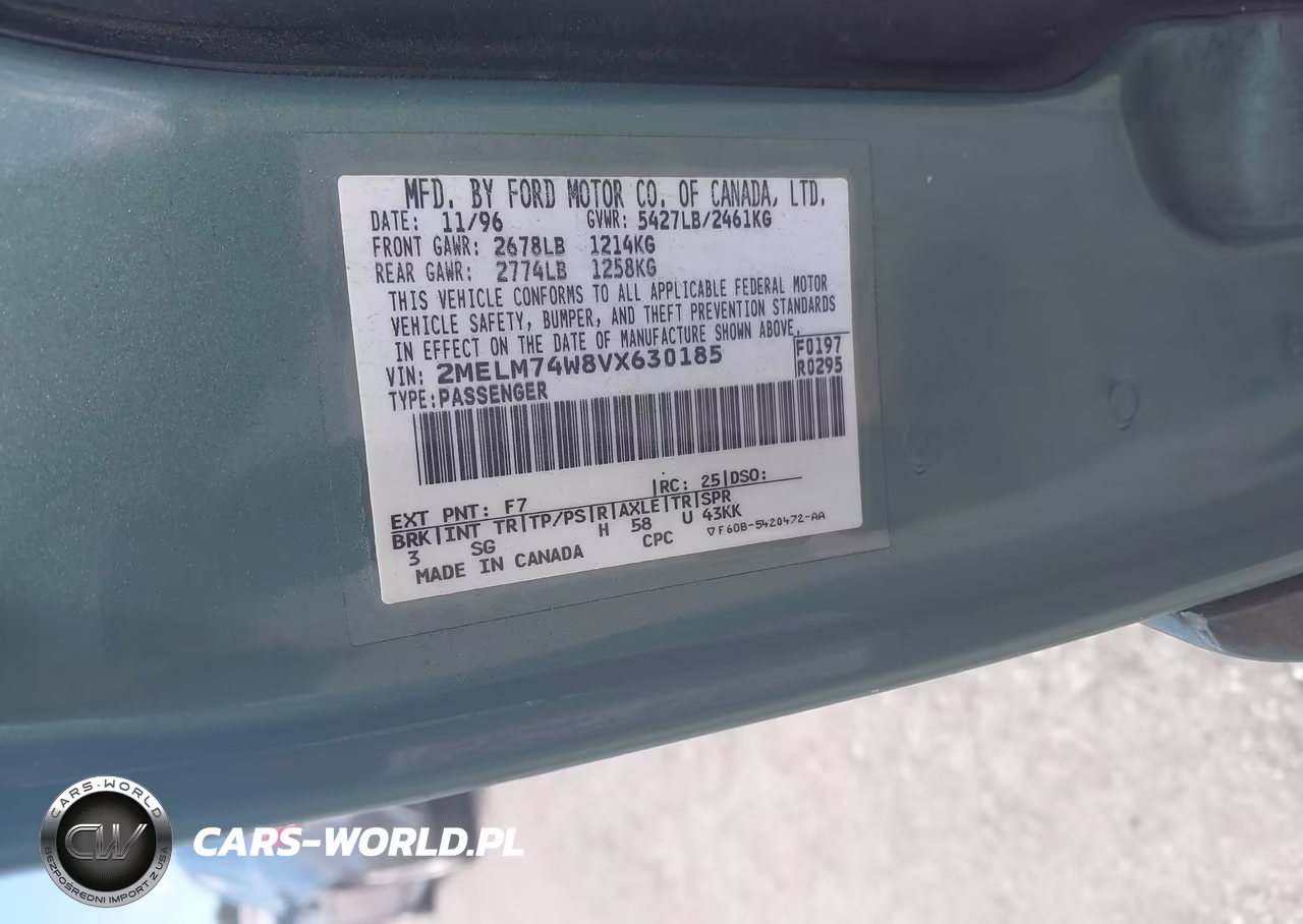 1997 Mercury Grand Marquis Gs VIN:2MELM74W8VX630185 - 9