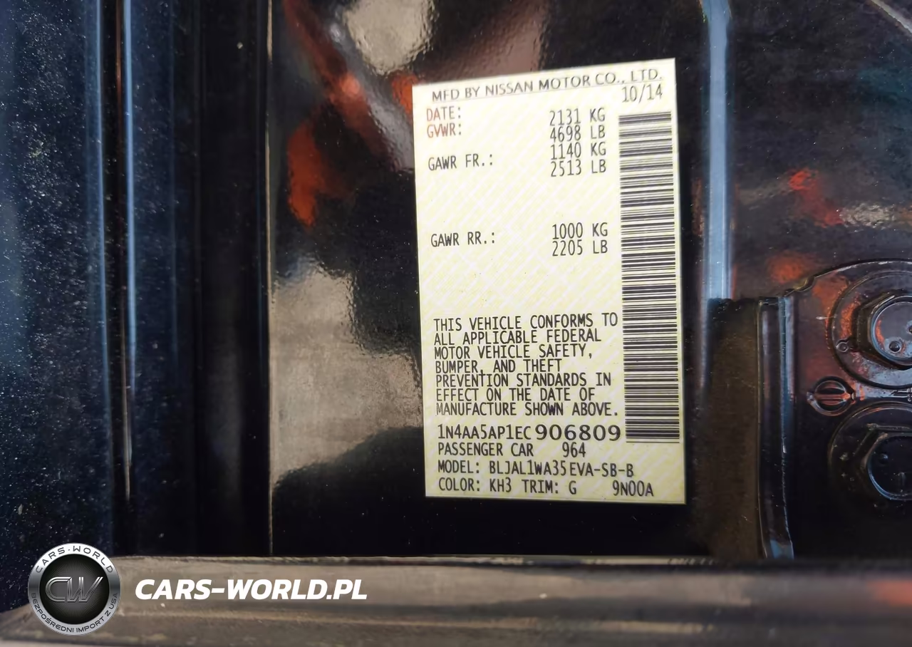 2014 Nissan Maxima 3.5 Sv VIN:1N4AA5AP1EC906809 - 9