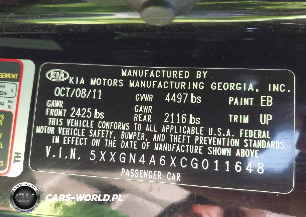 2012 Kia Optima Ex Turbo VIN:5XXGN4A6XCG011648 - 9