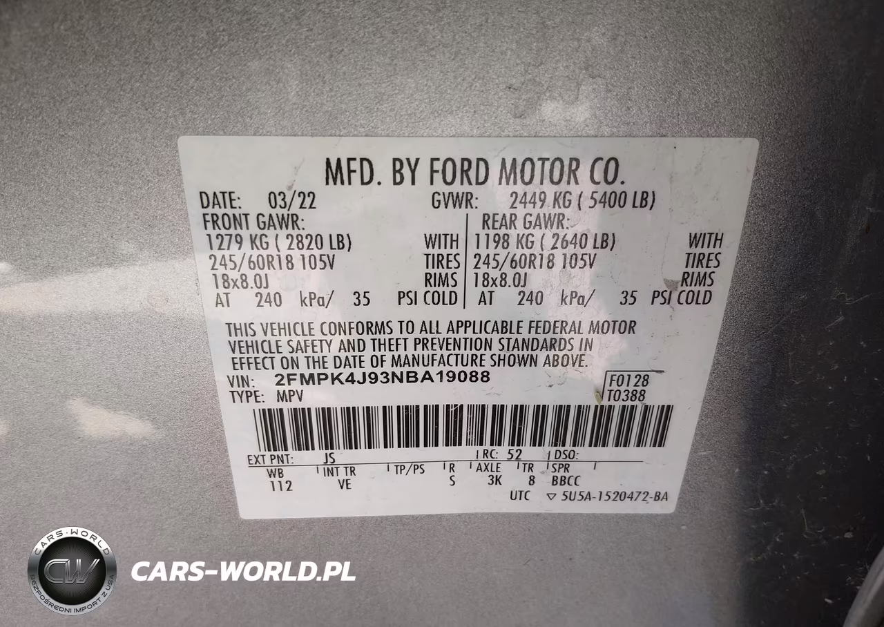 2022 Ford Edge Sel VIN:2FMPK4J93NBA19088 - 9