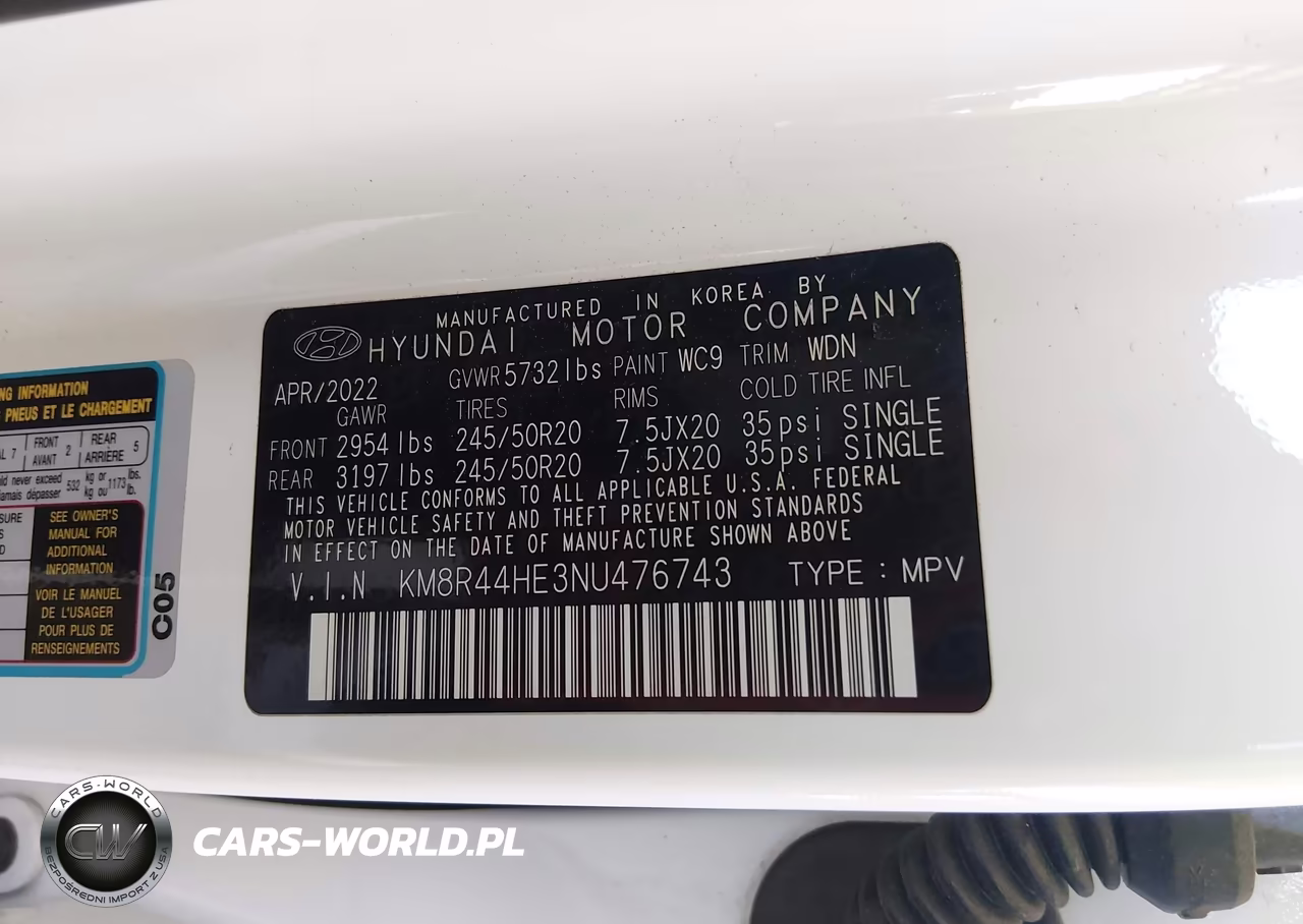 2022 Hyundai Palisade Sel VIN:KM8R44HE3NU476743 - 9