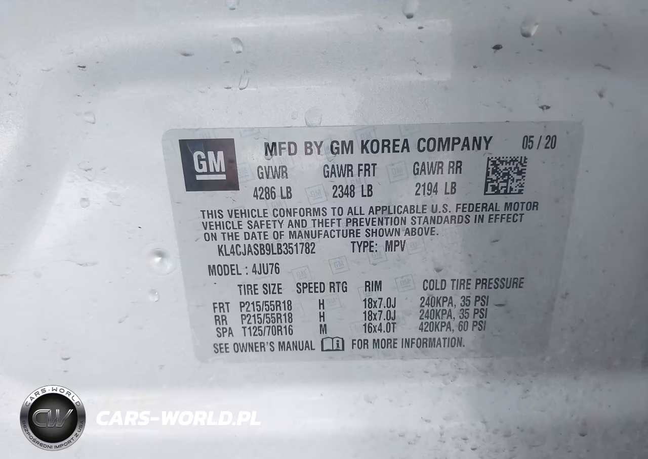 2020 Buick Encore Fwd Preferred VIN:KL4CJASB9LB351782 - 9