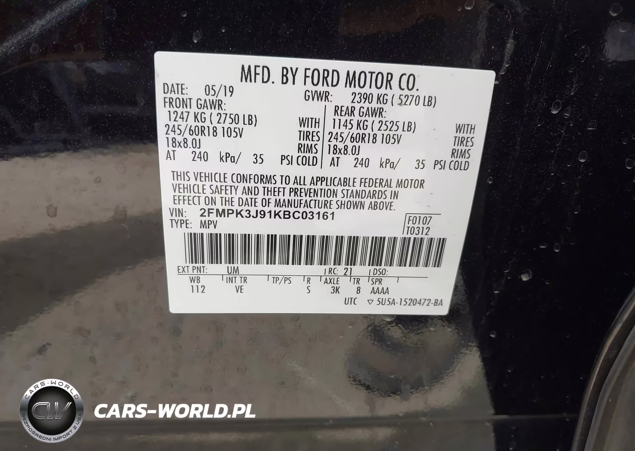 2019 Ford Edge Sel VIN:2FMPK3J91KBC03161 - 9
