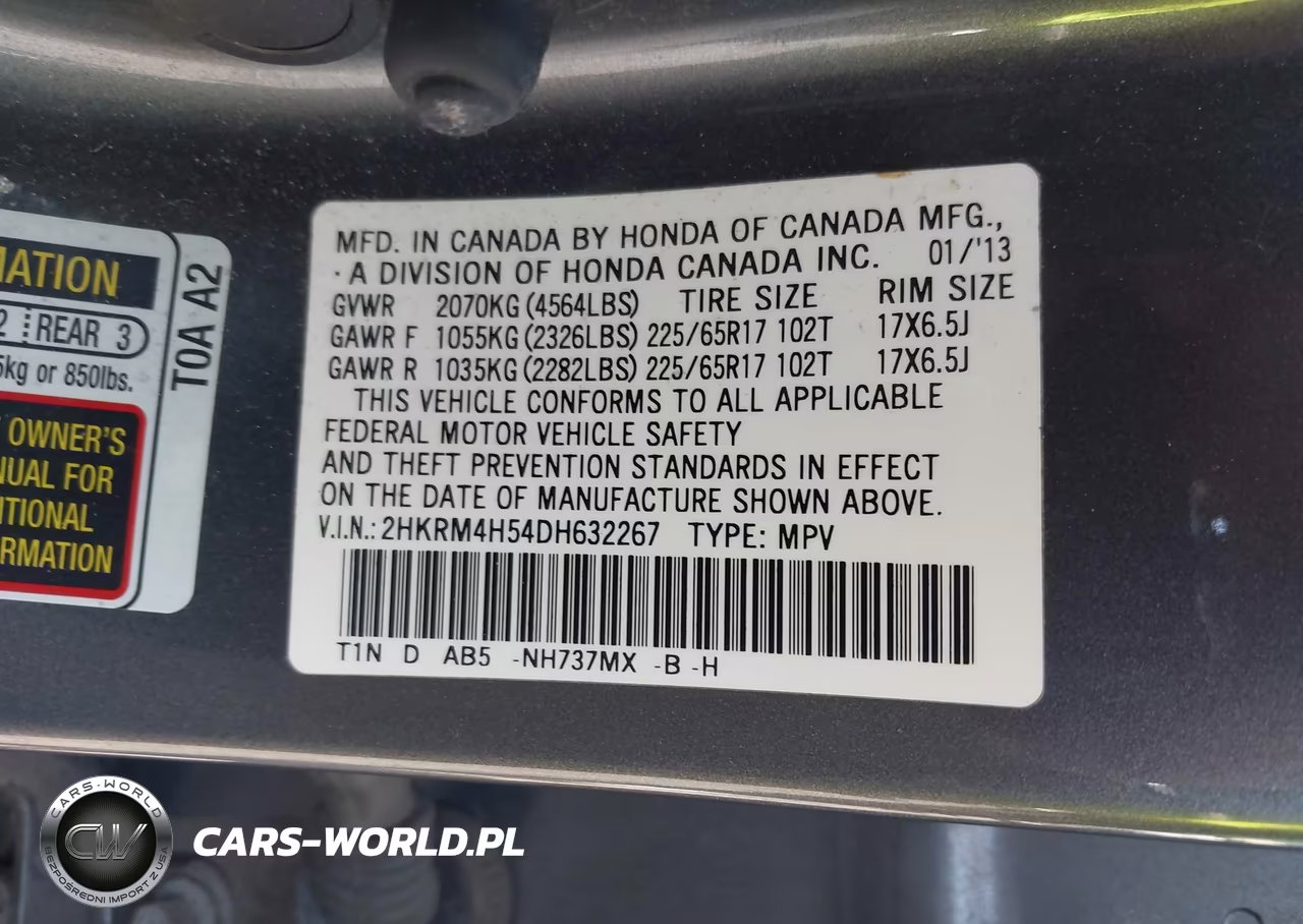 2013 Honda Cr-V Ex VIN:2HKRM4H54DH632267 - 9