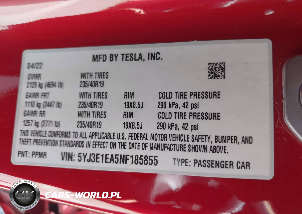 2022 Tesla Model 3 Rear-Wheel Drive VIN:5YJ3E1EA5NF185855 - 9