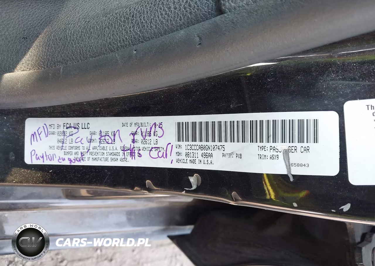 2016 Chrysler 200 Limited VIN:1C3CCCAB0GN107475 - 9