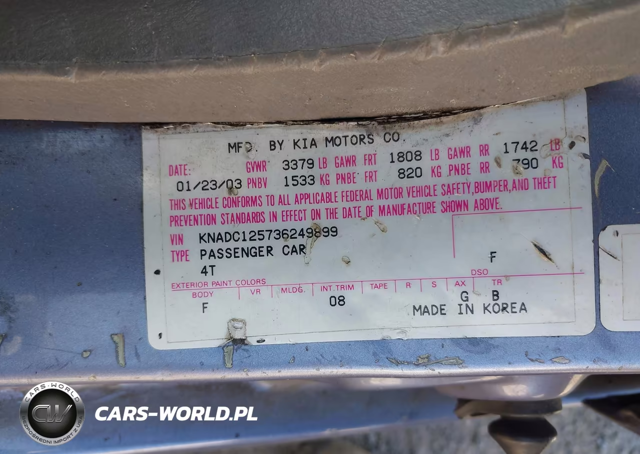 2003 Kia Rio VIN:KNADC125736249899 - 9