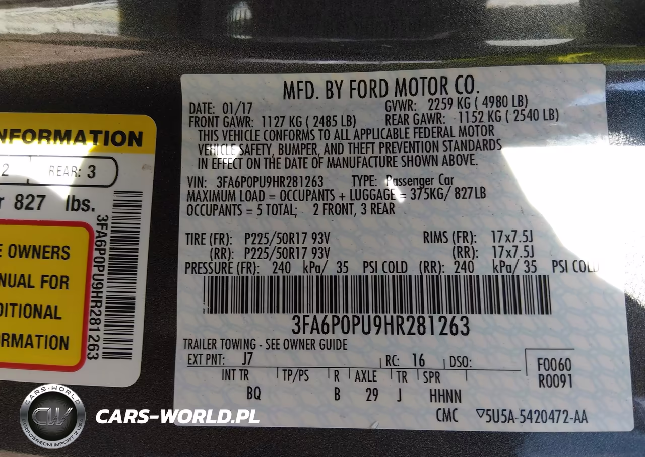 2017 Ford Fusion Energi Se Luxury VIN:3FA6P0PU9HR281263 - 9