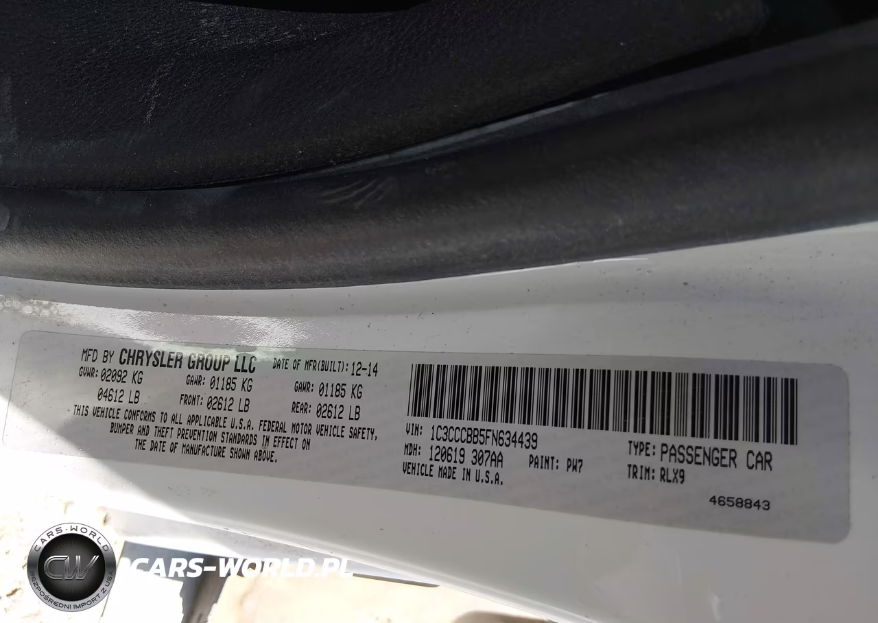 2015 Chrysler 200 S VIN:1C3CCCBB5FN634439 - 9