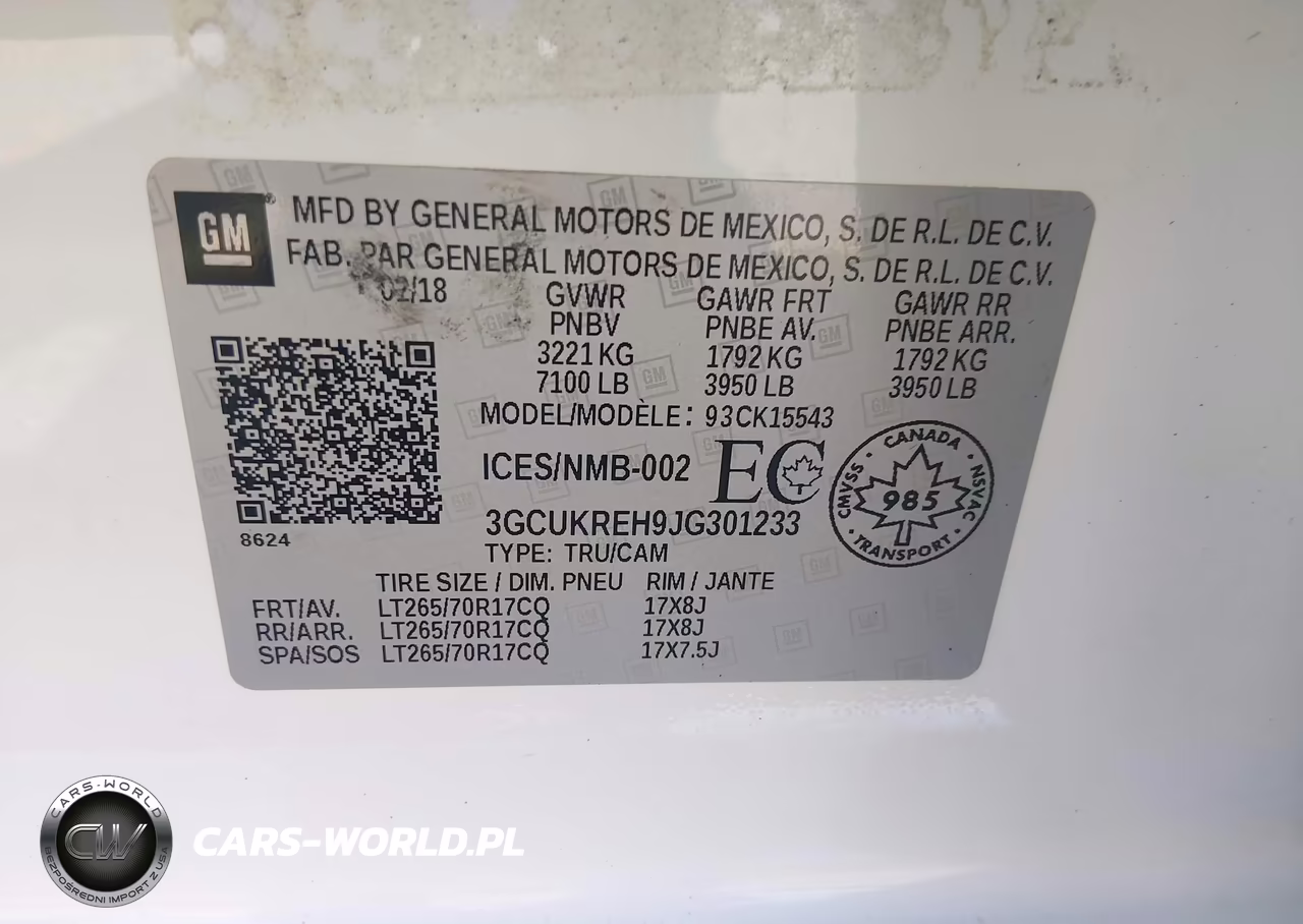 2018 Chevrolet Silverado 1500 1Lt VIN:3GCUKREH9JG301233 - 9