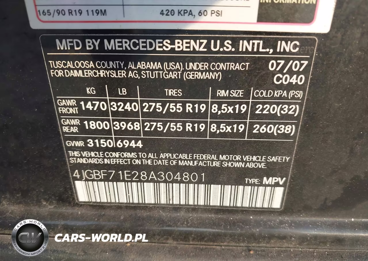 2008 Mercedes-Benz Gl 450 4Matic VIN:4JGBF71E28A304801 - 9