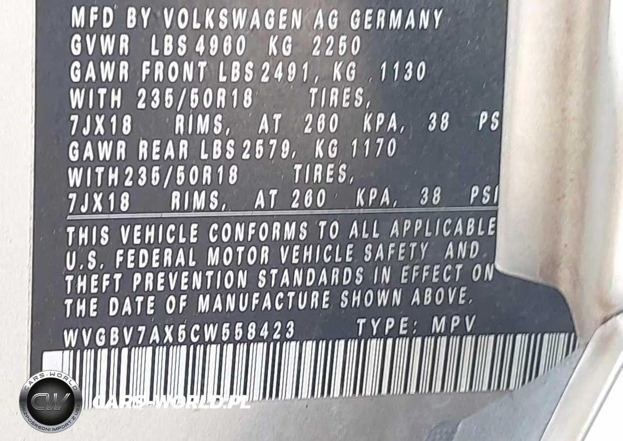 2012 Volkswagen Tiguan Se VIN:WVGBV7AX5CW558423 - 8