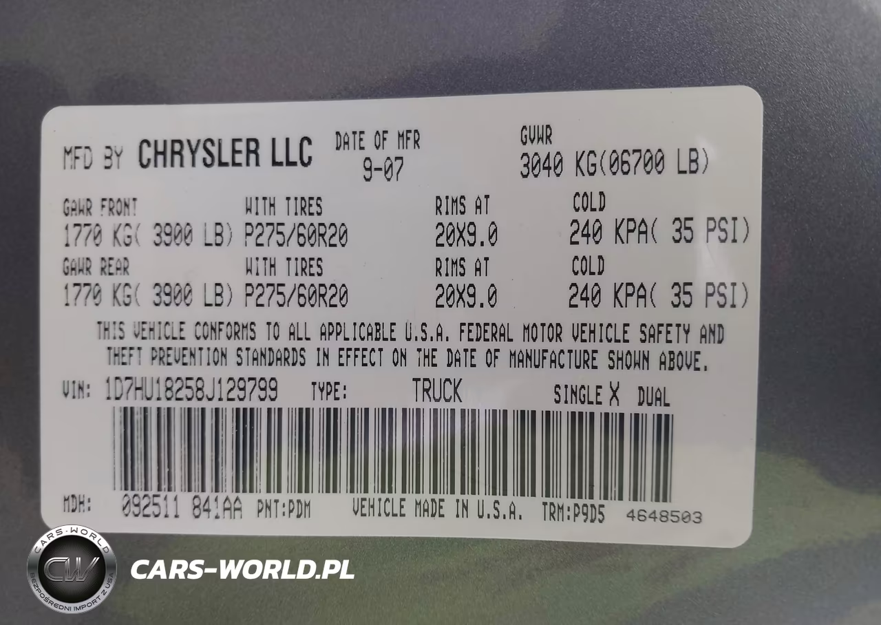 2008 Dodge Ram 1500 Slt VIN:1D7HU18258J129799 - 9