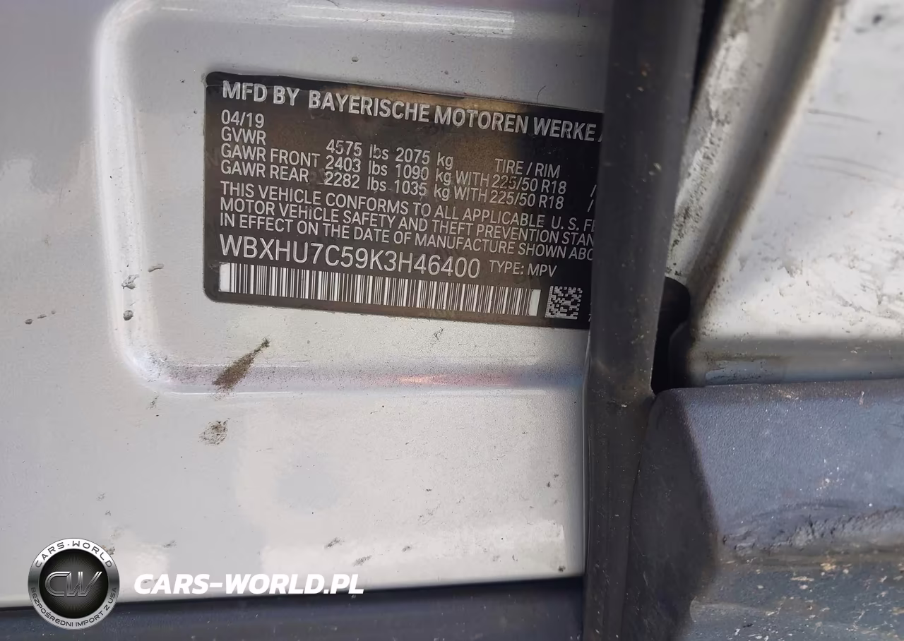 2019 BMW X1 Sdrive28I VIN:WBXHU7C59K3H46400 - 9