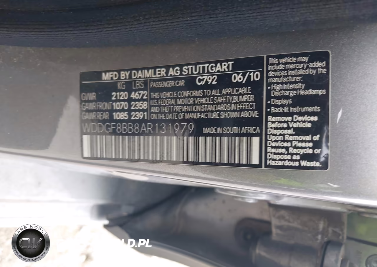 2010 Mercedes-Benz C 300 Sport 4Matic VIN:WDDGF8BB8AR131979 - 9