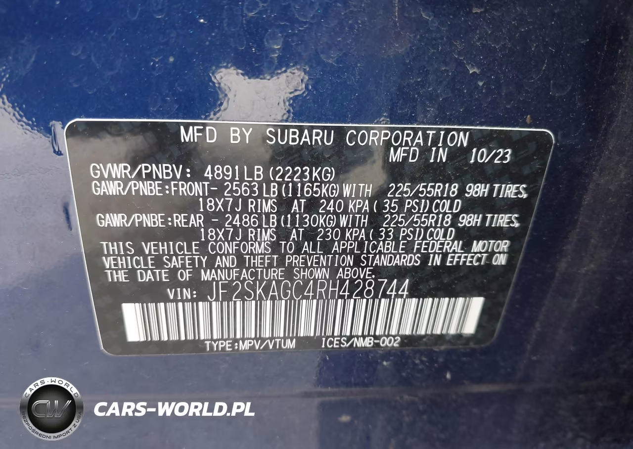 2024 Subaru Forester Sport VIN:JF2SKAGC4RH428744 - 9
