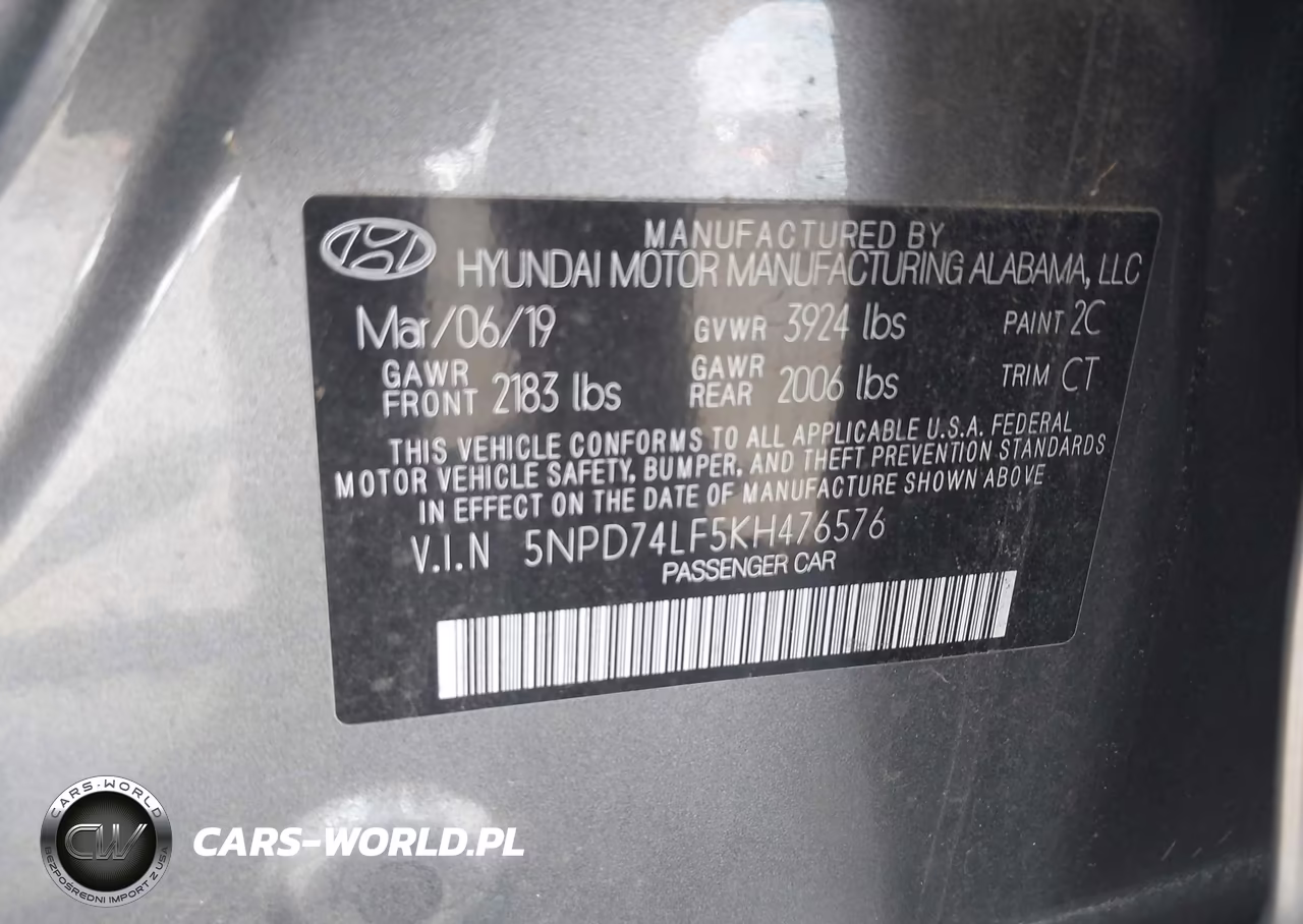 2019 Hyundai Elantra Se VIN:5NPD74LF5KH476576 - 9