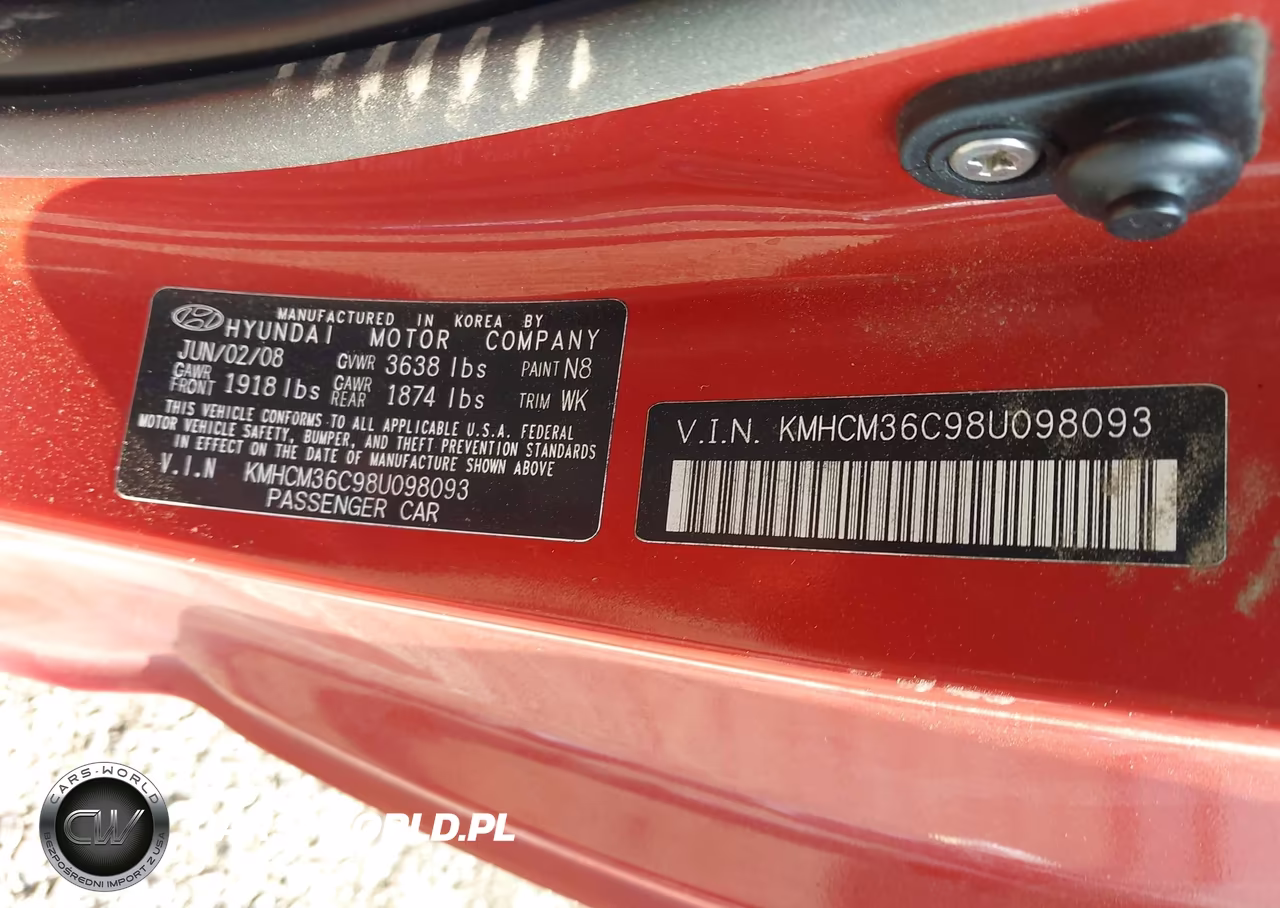 2008 Hyundai Accent Gs VIN:KMHCM36C98U098093 - 9