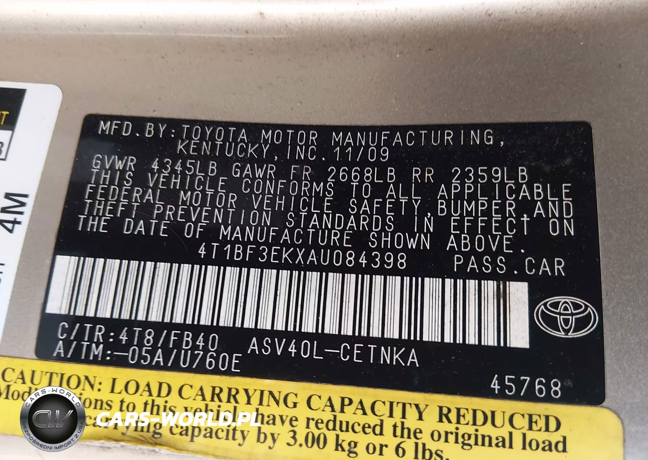 2010 Toyota Camry Le VIN:4T1BF3EKXAU084398 - 9