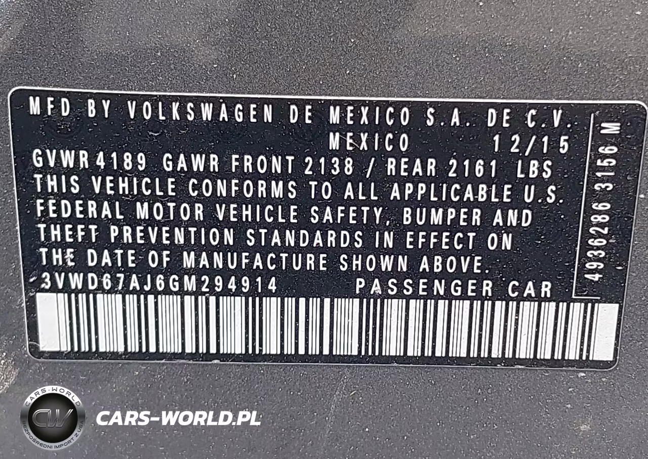 2016 Volkswagen Jetta 1.4T Se VIN:3VWD67AJ6GM294914 - 9