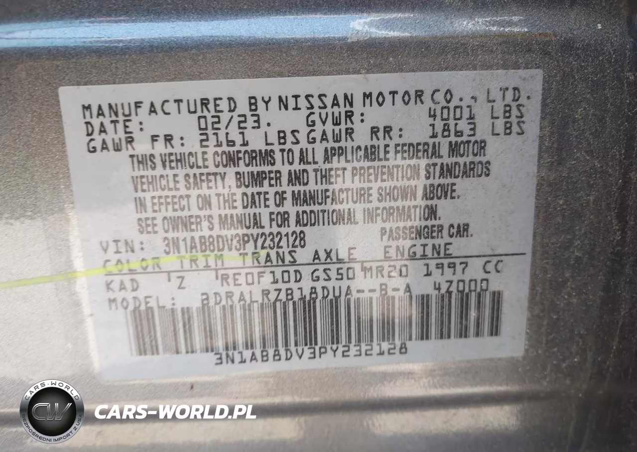2023 Nissan Sentra Sr Xtronic Cvt VIN:3N1AB8DV3PY232128 - 9