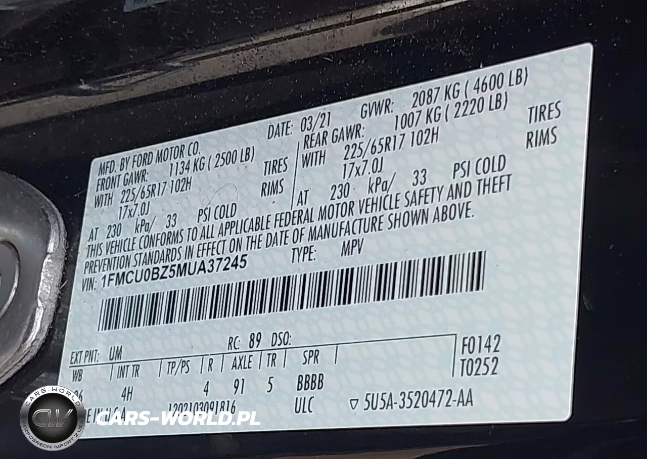 2021 Ford Escape Se Hybrid VIN:1FMCU0BZ5MUA37245 - 9